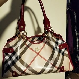Red trim Burberry bag
